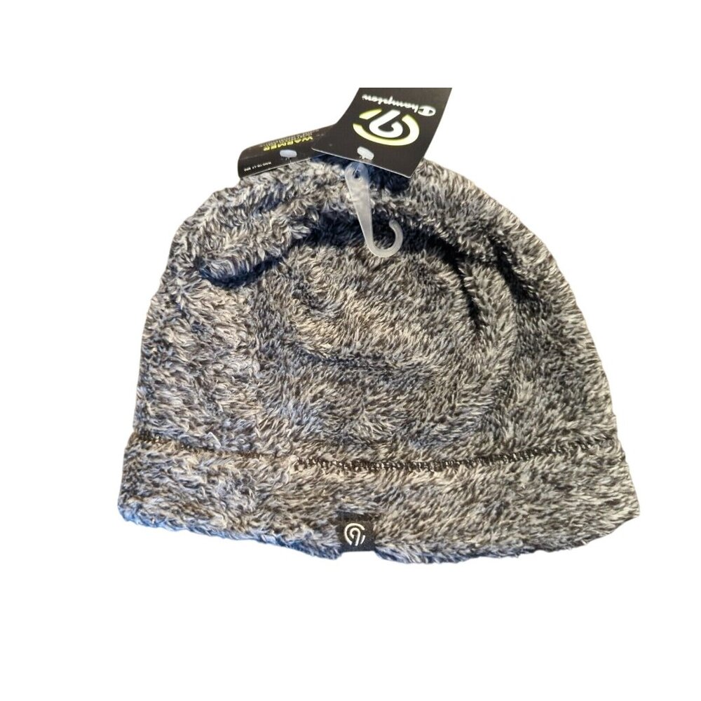 Kids Champion Warmer Beanie Hat Unisex One Size Gray Fuzzy Polyester Cold Weathe